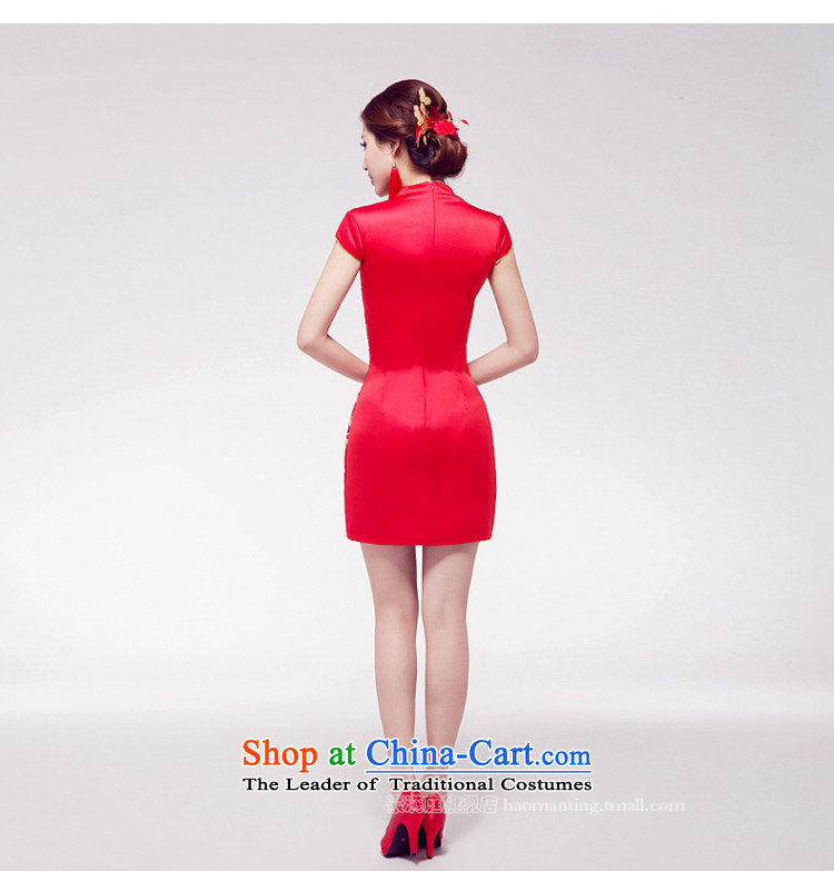 Marriages female qipao wedding dresses red short of Chinese improved services embroidery retro qipao bows M picture, prices, brand platters! The elections are supplied in the national character of distribution, so action, buy now enjoy more preferential! As soon as possible.