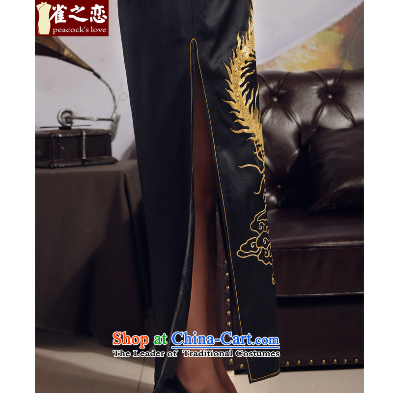 Love of birds 2015 new cheongsam summer heavyweight silk cheongsam dress manually suzhou embroidery disc Fairview extension qipao black - 20 days pre-sale is made up of the love of birds, L, , , , shopping on the Internet