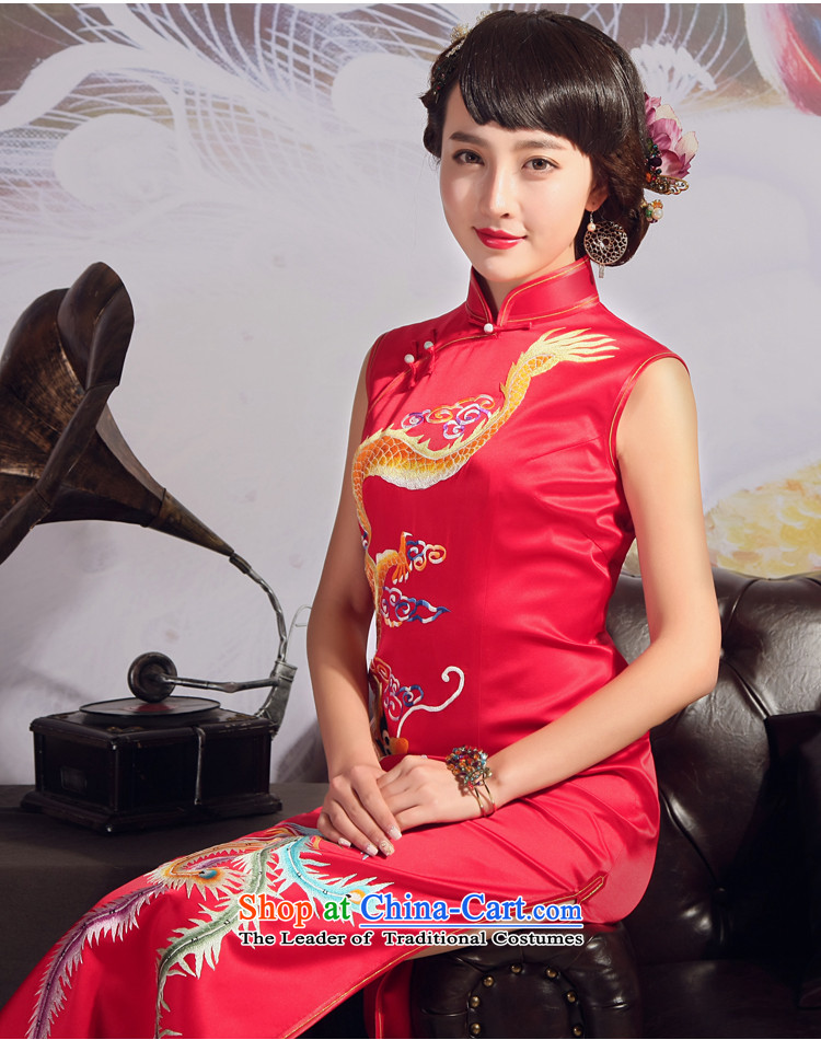 Love of birds 2015 Summer new heavyweight Silk Cheongsam retro long red embroidery cheongsam QD707 marriage red - 20 days pre-sale prices, pictures, XL brand platters! The elections are supplied in the national character of distribution, so action, buy now enjoy more preferential! As soon as possible.