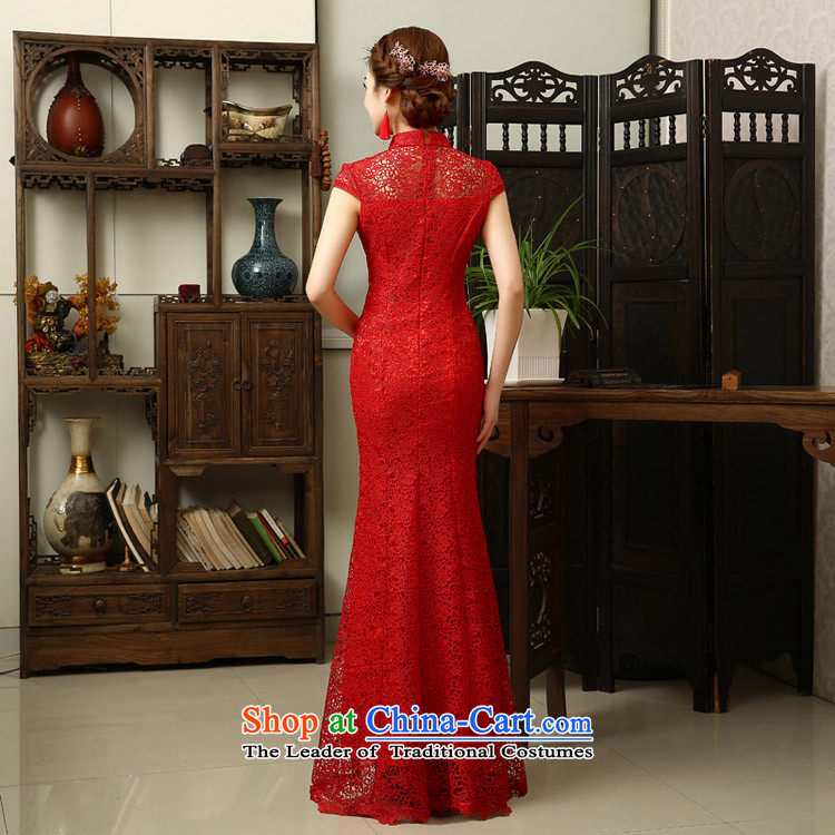 The knot true love evening dresses new spring 2015 Korean brides bows serving long tail of Sau San Red Dress summer qipao marriage red S picture, prices, brand platters! The elections are supplied in the national character of distribution, so action, buy now enjoy more preferential! As soon as possible.