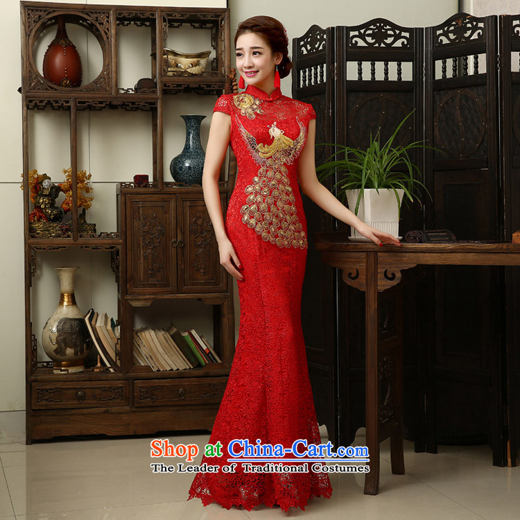 The knot true love evening dresses new spring 2015 Korean brides bows serving long tail of Sau San Red Dress summer qipao marriage red S picture, prices, brand platters! The elections are supplied in the national character of distribution, so action, buy now enjoy more preferential! As soon as possible.