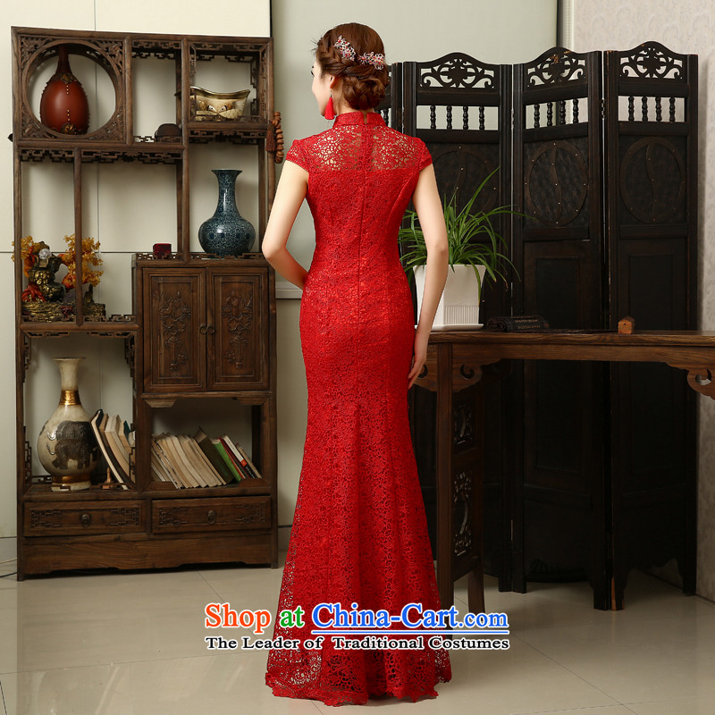 The knot true love evening dresses new spring 2015 Korean brides bows serving long tail of Sau San Red Dress summer qipao marriage red S Chengjia True Love , , , shopping on the Internet