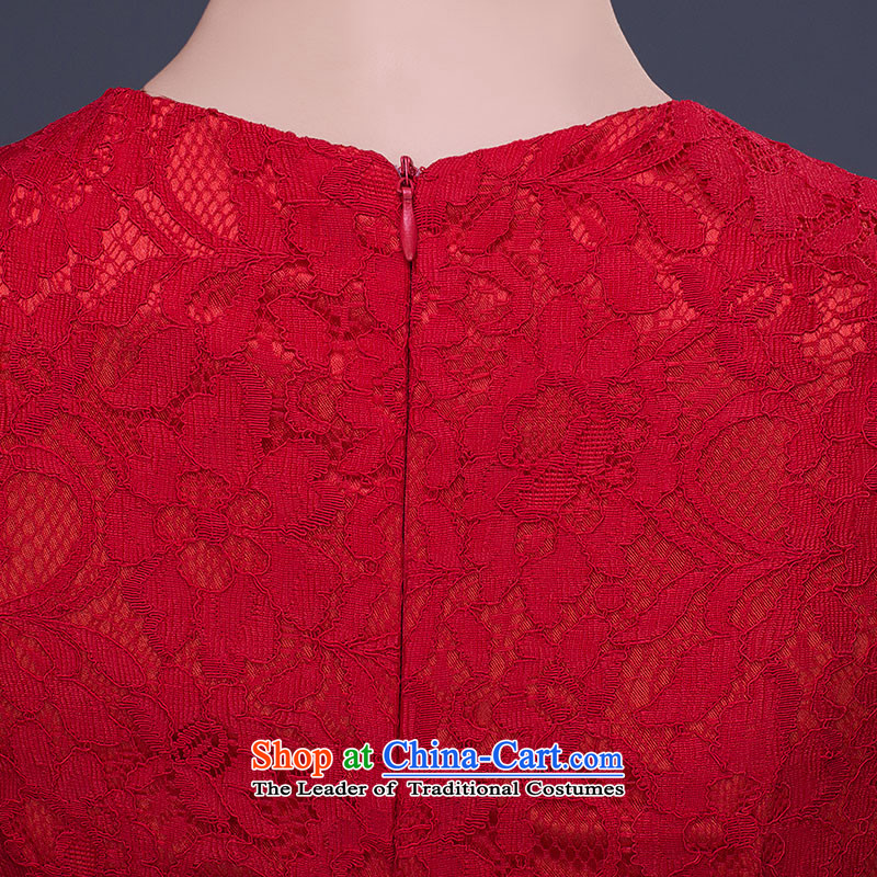 The knot true love bride bows services 2015 Spring New wedding dresses red lace short of Qipao Summer Wedding dress female red sleeveless L, Chengjia True Love , , , shopping on the Internet