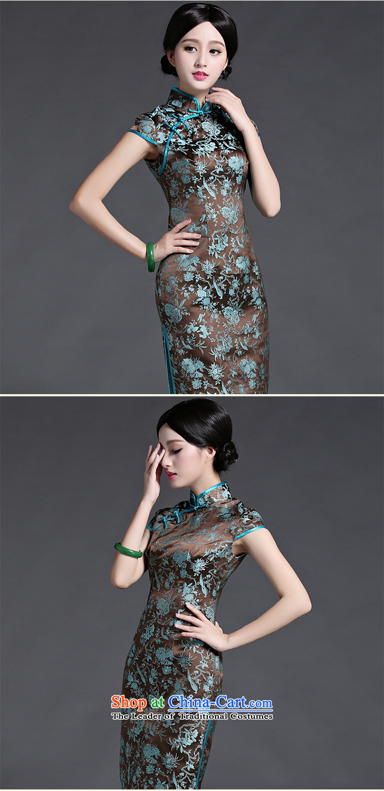 Chinese classic 2015 spring and summer-load new nobility damask short-sleeve shoulder even cheongsam dress short of retro abounds improved M picture, prices, brand platters! The elections are supplied in the national character of distribution, so action, buy now enjoy more preferential! As soon as possible.