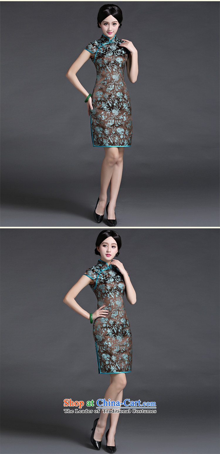 Chinese classic 2015 spring and summer-load new nobility damask short-sleeve shoulder even cheongsam dress short of retro abounds improved M picture, prices, brand platters! The elections are supplied in the national character of distribution, so action, buy now enjoy more preferential! As soon as possible.