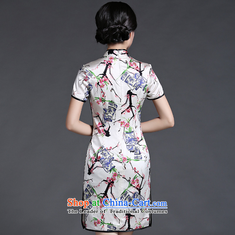 Chinese New Year 2015 classic ethnic summer heavyweight silk Ms. herbs extract routine cheongsam dress suit XXL, improved graphics thin China Ethnic Classic (HUAZUJINGDIAN) , , , shopping on the Internet
