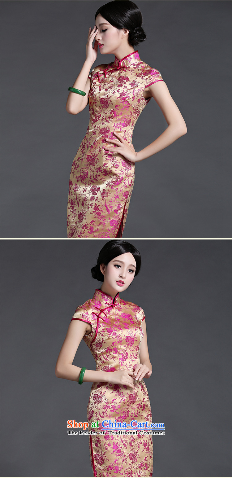 China Ethnic Chinese classic modern-day Ms. improved short-sleeved damask cheongsam dress short of spring and summer load retro suit XXL picture, prices, brand platters! The elections are supplied in the national character of distribution, so action, buy now enjoy more preferential! As soon as possible.
