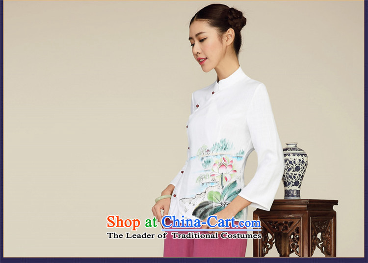 No. of Ramadan Chinese improved Tang Tang Women's clothes cotton linen clothes of ethnic WOMEN'S SHORTS retro qipao White M picture, prices, brand platters! The elections are supplied in the national character of distribution, so action, buy now enjoy more preferential! As soon as possible.