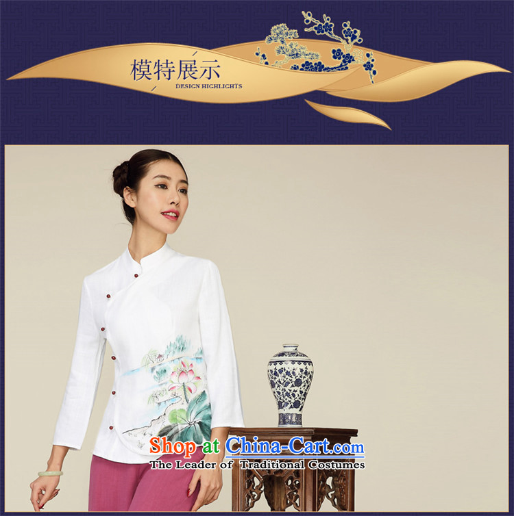 No. of Ramadan Chinese improved Tang Tang Women's clothes cotton linen clothes of ethnic WOMEN'S SHORTS retro qipao White M picture, prices, brand platters! The elections are supplied in the national character of distribution, so action, buy now enjoy more preferential! As soon as possible.