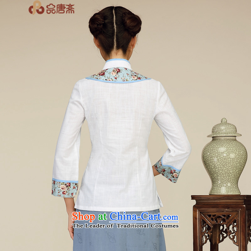 No. of Ramadan Chinese Tang Tang Women's clothes ethnic retro women's Mock-Neck Shirt cheongsam with short white M Tang Ramadan , , , No. shopping on the Internet