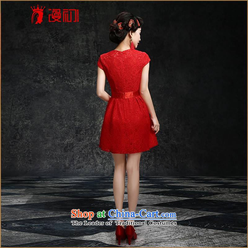 In the early 2015 new man married cheongsam classical red short, lace Bridal Services red , L, spilling bows early shopping on the Internet has been pressed.