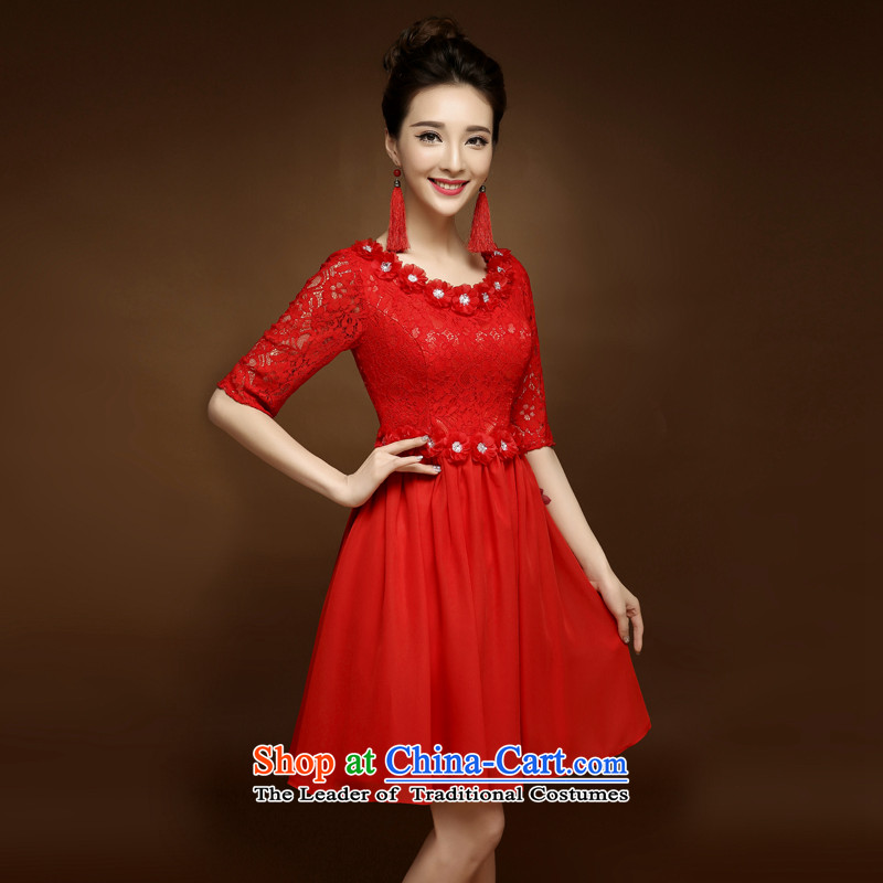 The privilege of serving-leung 2015 new short of the summer and fall of qipao red bride bows to marry Chinese style red 2XL, dress uniform honor-leung , , , shopping on the Internet
