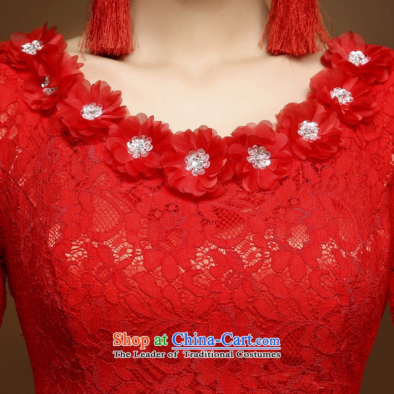 The privilege of serving-leung 2015 new short of the summer and fall of qipao red bride bows to marry Chinese style red 2XL, dress uniform honor-leung , , , shopping on the Internet