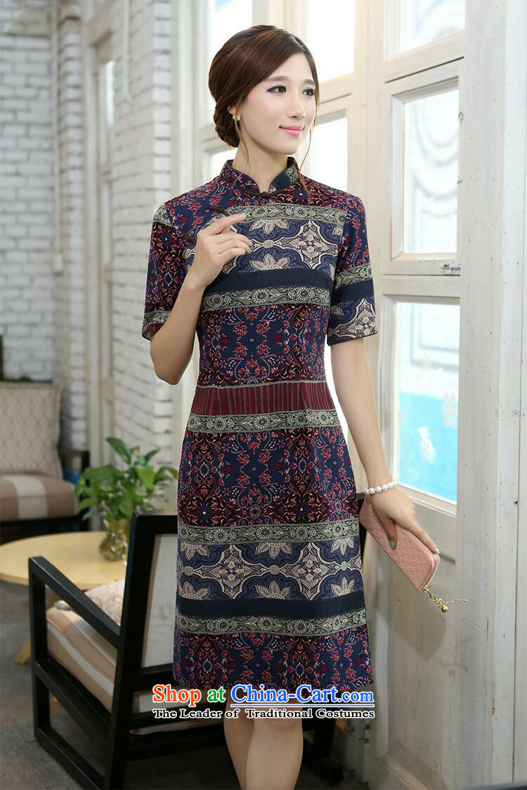 Figure for summer flowers women improved collar in the middle and long-sleeved cotton linen word manually detained qipao cheongsam dress classical spell color color pictures, Spell Checker XL price, brand platters! The elections are supplied in the national character of distribution, so action, buy now enjoy more preferential! As soon as possible.