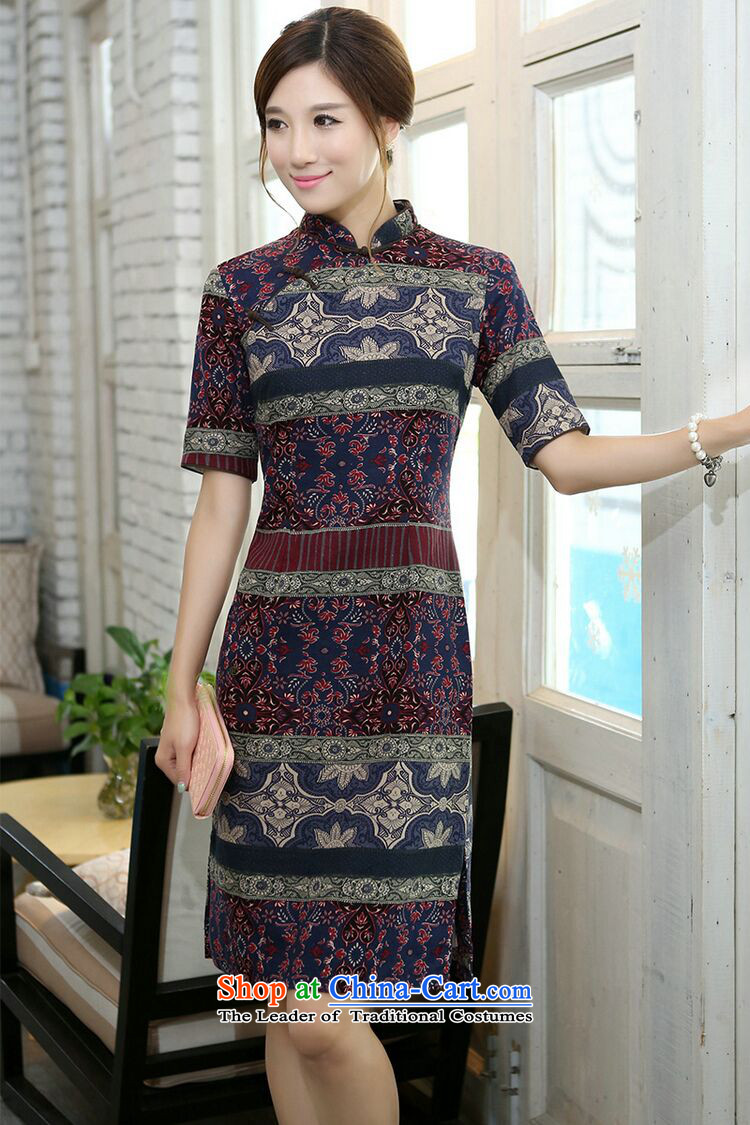 Dan smoke summer women improved collar in the middle and long-sleeved cotton linen word manually detained qipao cheongsam dress classical spell color as shown in the color pictures, prices, 2XL brand platters! The elections are supplied in the national character of distribution, so action, buy now enjoy more preferential! As soon as possible.