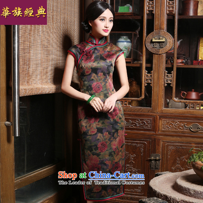 Chinese Classic retro-to-day Ms. stylish improved silk incense cloud yarn cheongsam dress 2015 new summer long?S