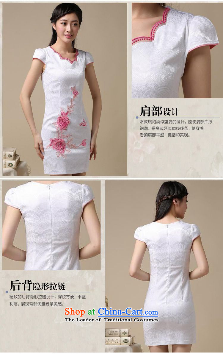 Forest Narcissus Summer 2015 is simple and stylish new improved flower embroidery short-sleeved irregular round-neck collar short of Sau San Tong JAYT-39 load qipao blue on white flower XL Photo, prices, brand platters! The elections are supplied in the national character of distribution, so action, buy now enjoy more preferential! As soon as possible.