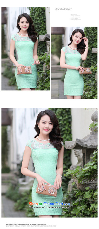 Calls upon 2015 Summer new stylish improved embroidery cheongsam female short, lace cheongsam dress summer pink L picture, prices, brand platters! The elections are supplied in the national character of distribution, so action, buy now enjoy more preferential! As soon as possible.