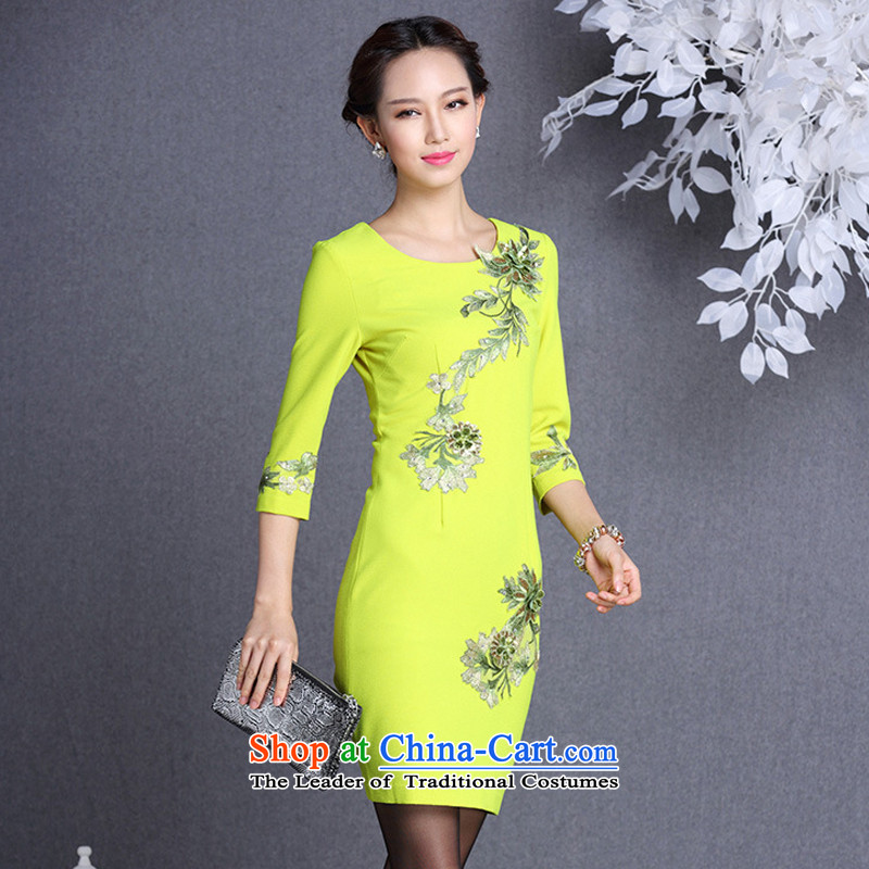 At the end of light and stylish embroidery in improved short-sleeved light at the end of Qipao XWG838-2 M , , , shopping on the Internet