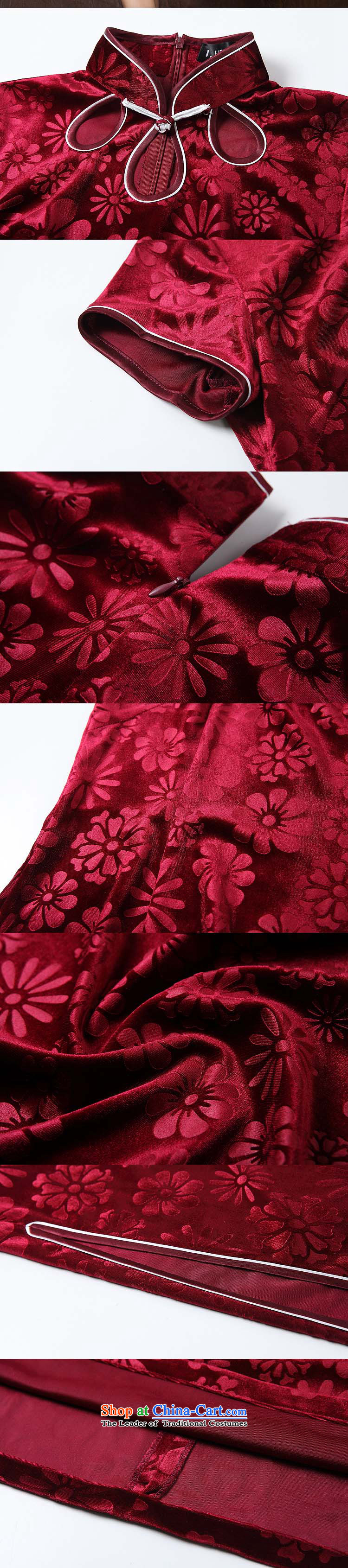 At the end of light and Stylish retro-day extracting improved flower short-sleeved gray velour robes XWG141026 long wine red M picture, prices, brand platters! The elections are supplied in the national character of distribution, so action, buy now enjoy more preferential! As soon as possible.