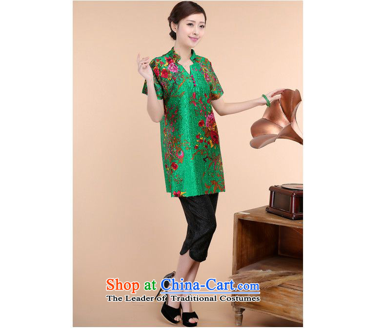 2015 Summer forest narcissus New Silk creases stamp short-sleeved T-shirt XYY-1006-2 green L picture, prices, brand platters! The elections are supplied in the national character of distribution, so action, buy now enjoy more preferential! As soon as possible.