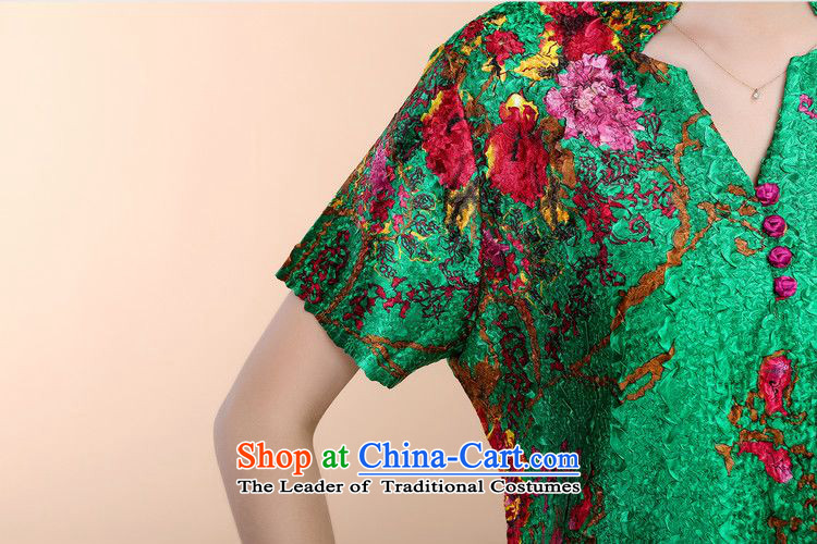 2015 Summer forest narcissus New Silk creases stamp short-sleeved T-shirt XYY-1006-2 green L picture, prices, brand platters! The elections are supplied in the national character of distribution, so action, buy now enjoy more preferential! As soon as possible.