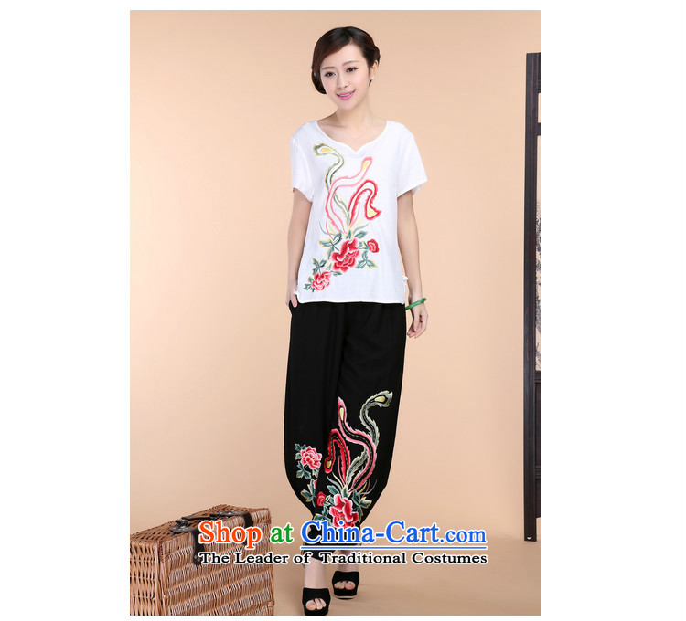2015 Summer retro Sau San Tong load embroidery Short Sleeve V-Neck short-sleeved T-shirt relaxd casual pants two-piece set pack Black Kit L picture, prices, brand platters! The elections are supplied in the national character of distribution, so action, buy now enjoy more preferential! As soon as possible.