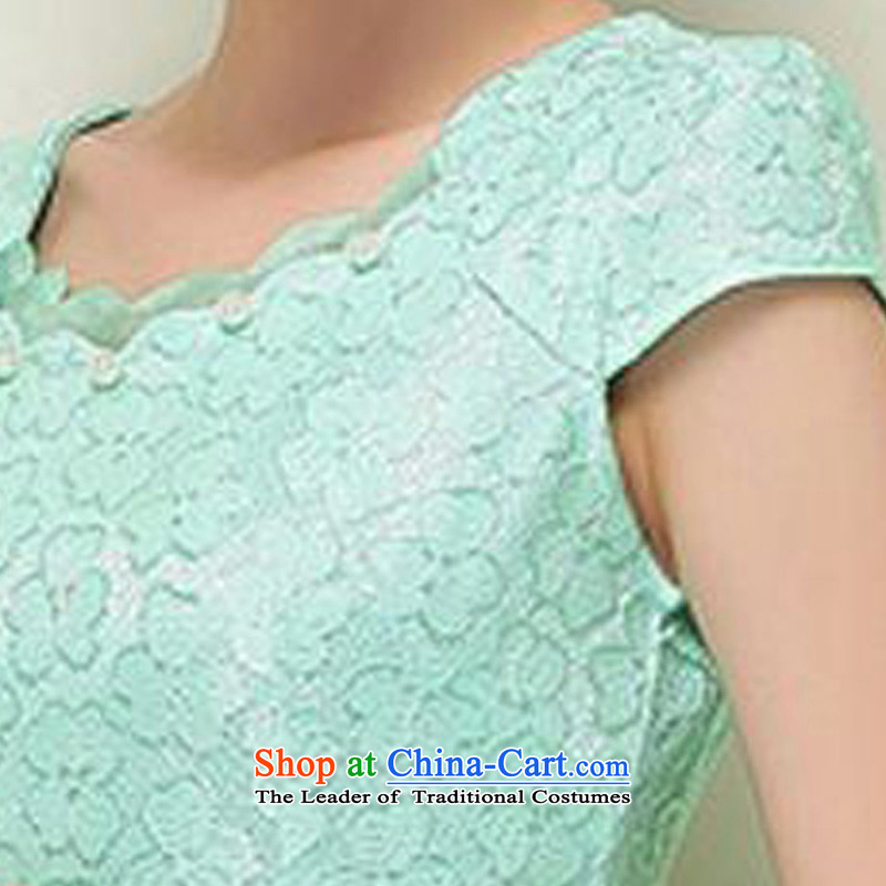 2015 Summer forest narcissus lady on the new improved qipao lace short-sleeved irregular round-neck collar short of Sau San Tong JAYT-37 replacing green cheongsam , L, Forest Narcissus (senlinshuixian) , , , shopping on the Internet
