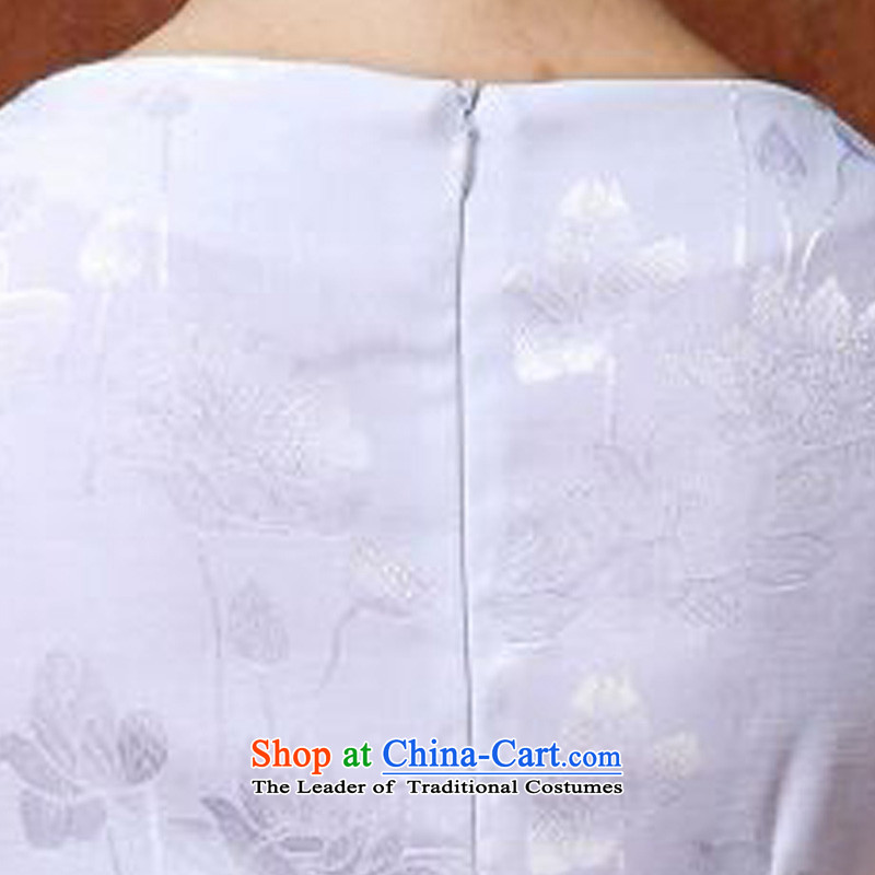2015 Summer forest narcissus new improved qipao white lotus retro short, Sau San Tong JAYT-36 replacing white qipao Lotus Pond Forest Narcissus (senlinshuixian XXL,) , , , shopping on the Internet