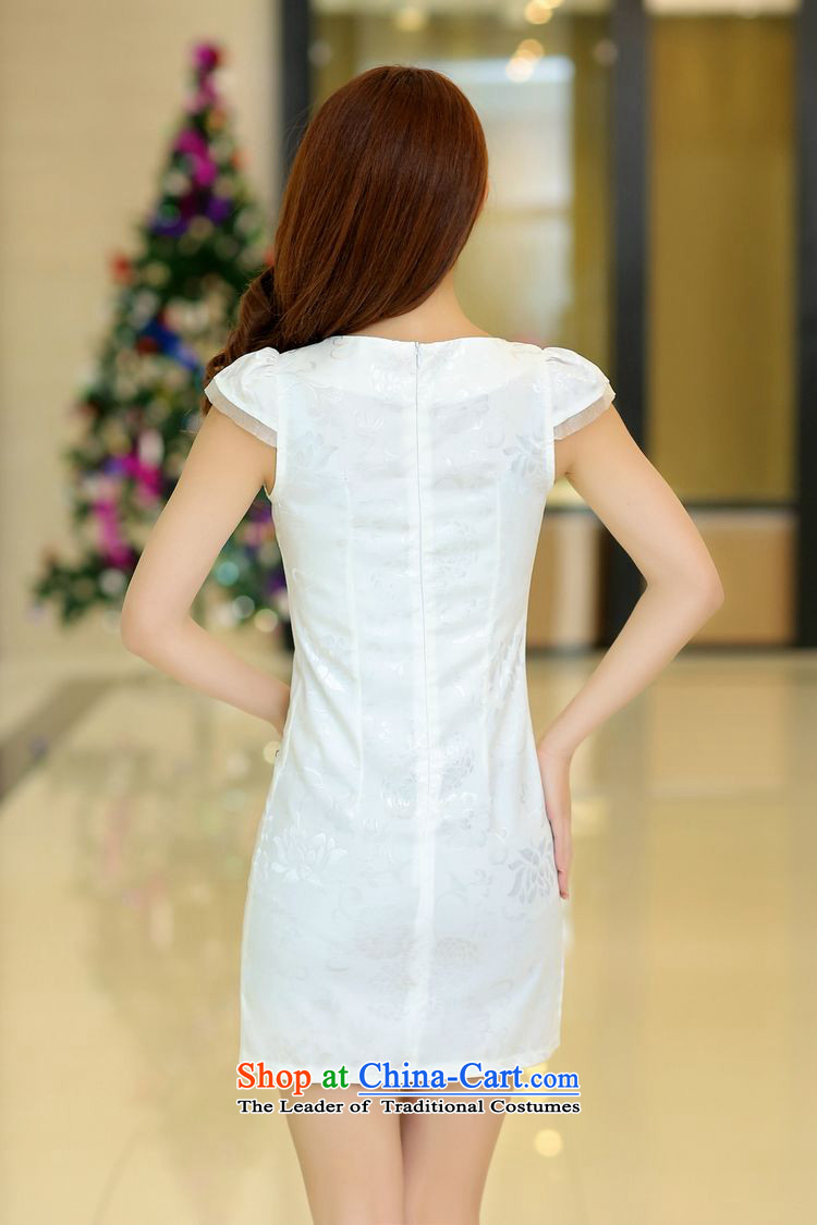 Forest Narcissus Summer 2015 on a new stylish gentlewoman improved qipao lace round-neck collar on chip, short qipao flower Sau San Tong JAYT-32 replacing white S picture, prices, brand platters! The elections are supplied in the national character of distribution, so action, buy now enjoy more preferential! As soon as possible.