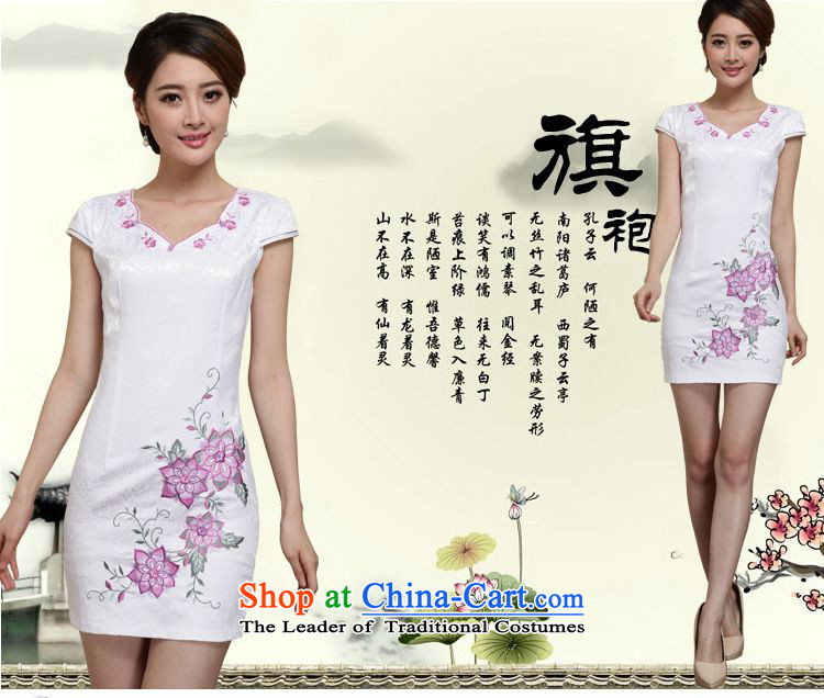Forest Narcissus Summer 2015 new sleek improved irregular cheongsam collar short) and video thin package Sau San Tong JAYT-27 replacing white qipao safflower L picture, prices, brand platters! The elections are supplied in the national character of distribution, so action, buy now enjoy more preferential! As soon as possible.