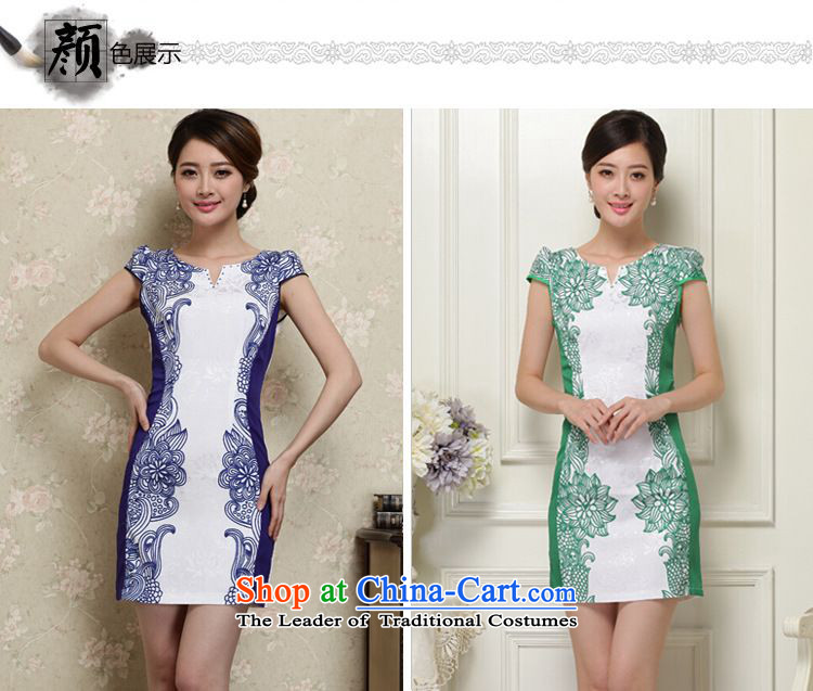 Forest Narcissus Summer 2015 on a new ethnic antique porcelain suit V-Neck short-sleeve short, Sau San Tong JAYT-26 load improved qipao green S picture, prices, brand platters! The elections are supplied in the national character of distribution, so action, buy now enjoy more preferential! As soon as possible.