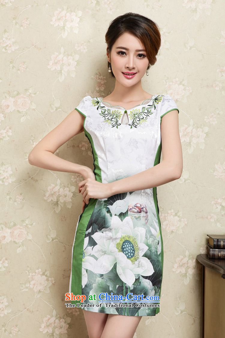 Forest Narcissus Summer 2015 new sleek white lotus fresh qipao improved ground short of Sau San package and video Tang dynasty qipao JAYT-25 thin green M picture, prices, brand platters! The elections are supplied in the national character of distribution, so action, buy now enjoy more preferential! As soon as possible.