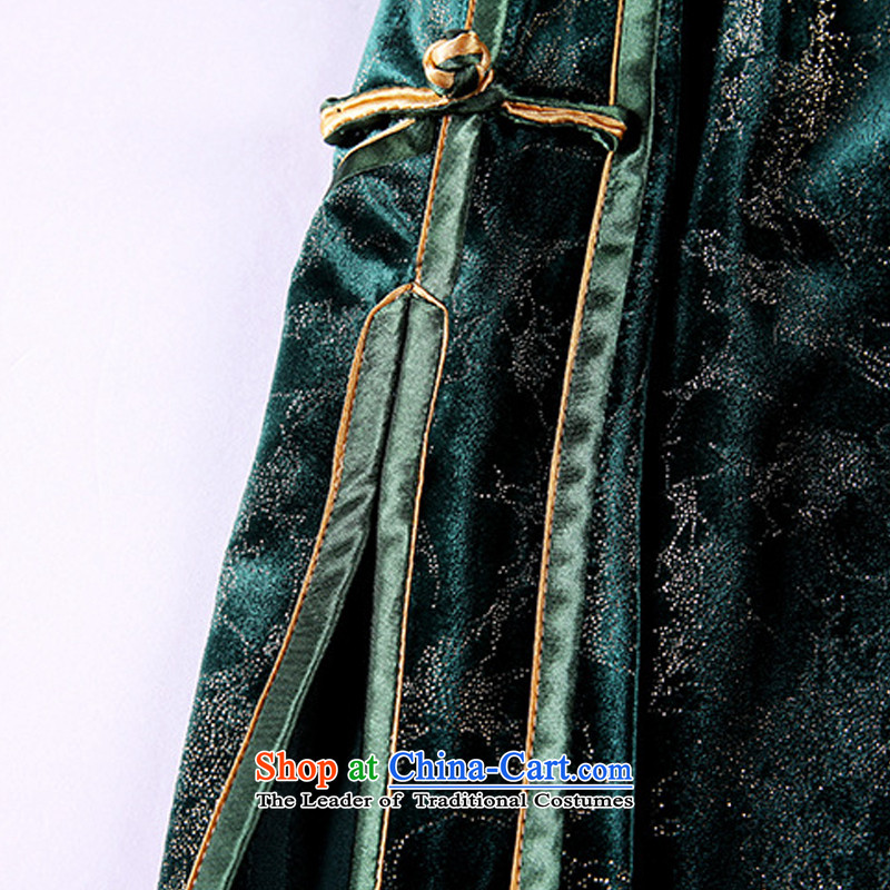 At the end of light silk velvet stylish and elegant qipao improved retro banquet qipao XWG13-6098 dark green light at the end of XL, , , , shopping on the Internet