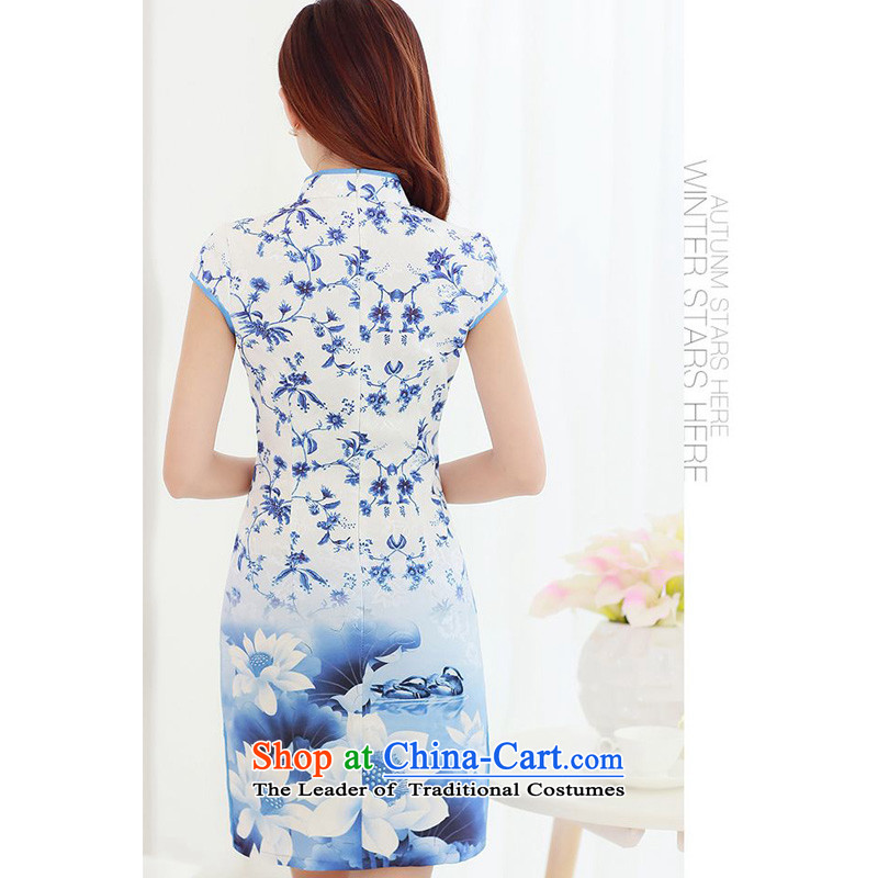 Forest Narcissus Summer 2015 on new ink streaking retro-Lotus detained Mock-neck improvement package and video qipao Sau San Tong JAYT-1 load thin cheongsam picture color S forest Narcissus (senlinshuixian) , , , shopping on the Internet