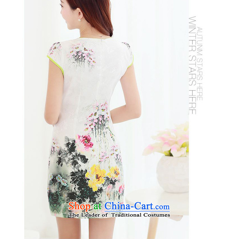 The 2015 summer-jae on new stylish and elegant qipao fresh water lily Mudan improved suit and video thin package Sau San Tong JAYT-2 replacing lotus qipao M ja ink has been pressed shopping on the Internet