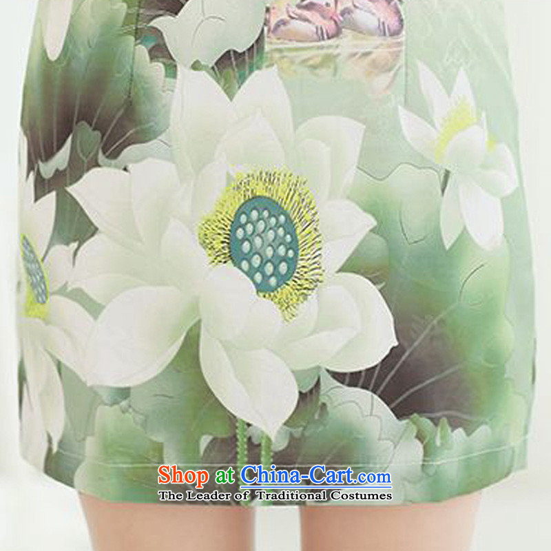 The 2015 summer-jae on new stylish and elegant qipao fresh water lily Mudan improved suit and video thin package Sau San Tong JAYT-2 replacing lotus qipao M ja ink has been pressed shopping on the Internet