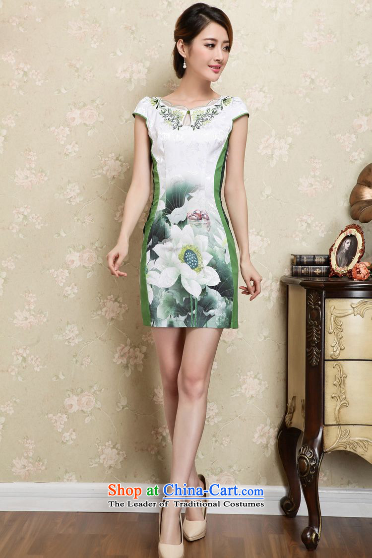 The 2015 summer-jae on new sleek white lotus fresh qipao improved ground short of Sau San package and video Tang dynasty qipao JAYT-25 thin green M picture, prices, brand platters! The elections are supplied in the national character of distribution, so action, buy now enjoy more preferential! As soon as possible.