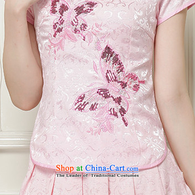 At the end of non-CHINESE CHEONGSAM collar wind no need to come to grips are two kits short of the  end of light, white JT988 shopping on the Internet has been pressed.