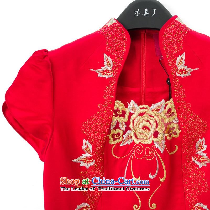 Wooden really a bride in classical style qipao gown 2015 Amoi for women 05 RED M wood NO.21809 visitor really a , , , shopping on the Internet