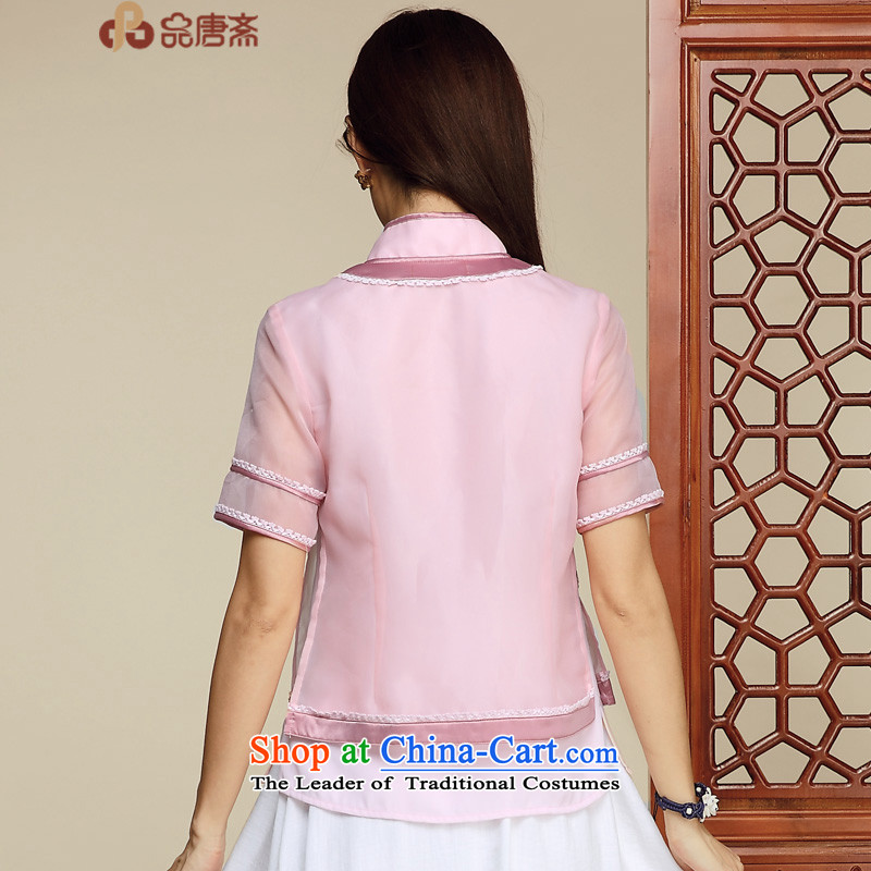 No. of Ramadan 2015 Tang Dynasty Tang retro Clothes Summer China wind women improved Han-ethnic short-sleeved T-shirt cheongsam pink S products Tang Ramadan , , , shopping on the Internet