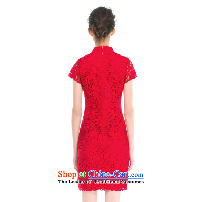 Wood in a wedding cheongsam dress really 2015 Summer new water-soluble embroidered wedding dress Bridal Services 43048 bows 04 Magenta XL, wooden really a , , , shopping on the Internet
