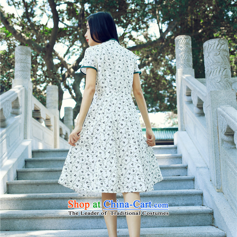 The cross-time new improvements Elizabeth cheongsam dress summer qipao new small saika disc detained retro style qipao skirt the Yee-XL, M001 DK sa shopping on the Internet has been pressed.