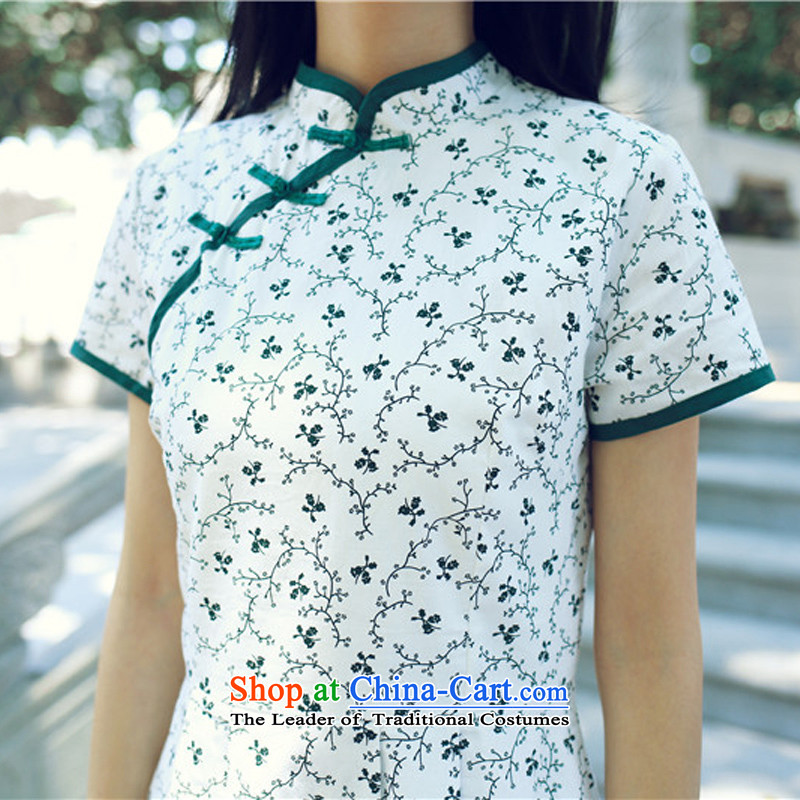 The cross-time new improvements Elizabeth cheongsam dress summer qipao new small saika disc detained retro style qipao skirt the Yee-XL, M001 DK sa shopping on the Internet has been pressed.