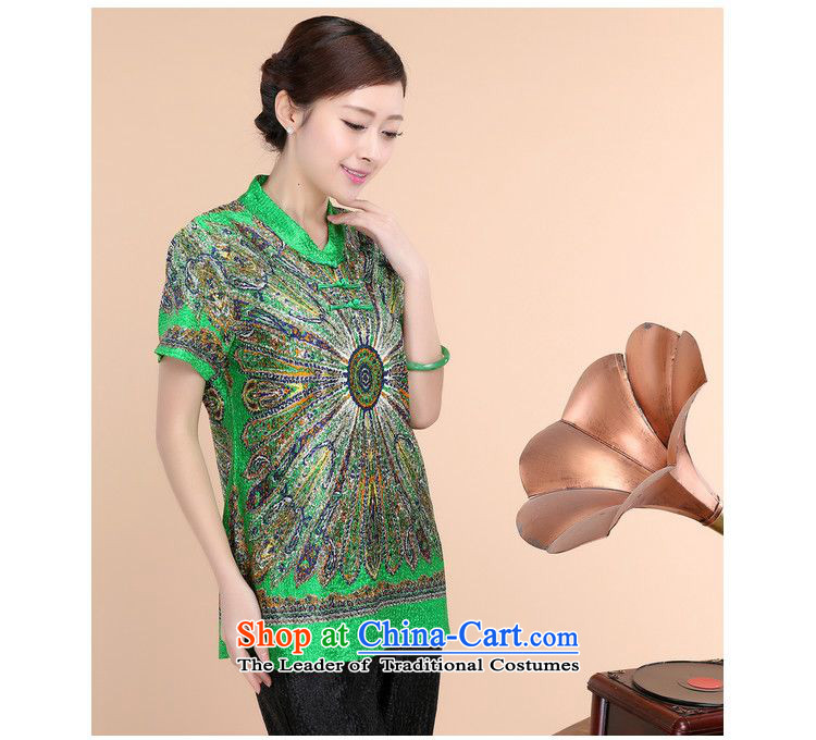 The 2015 summer-jae on the new liberal larger mother boxed silk short-sleeved T-shirt XYY-8509 wrinkled green XXL picture, prices, brand platters! The elections are supplied in the national character of distribution, so action, buy now enjoy more preferential! As soon as possible.
