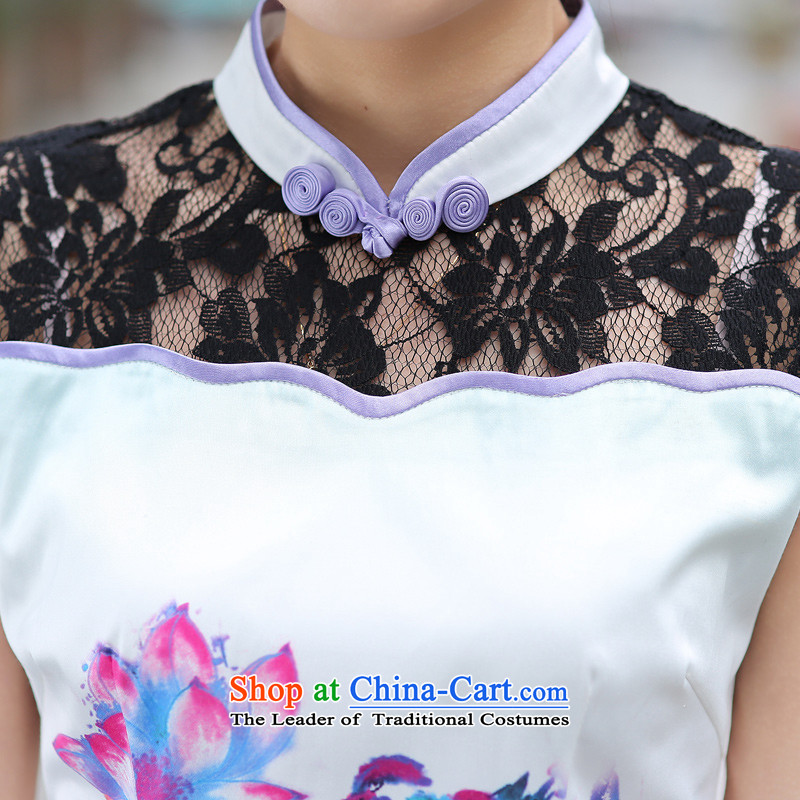 Yuanyang water summer new lace qipao stylish improved women's dresses and sexy picture color S-soo G13451 Kwun Tong shopping on the Internet has been pressed.