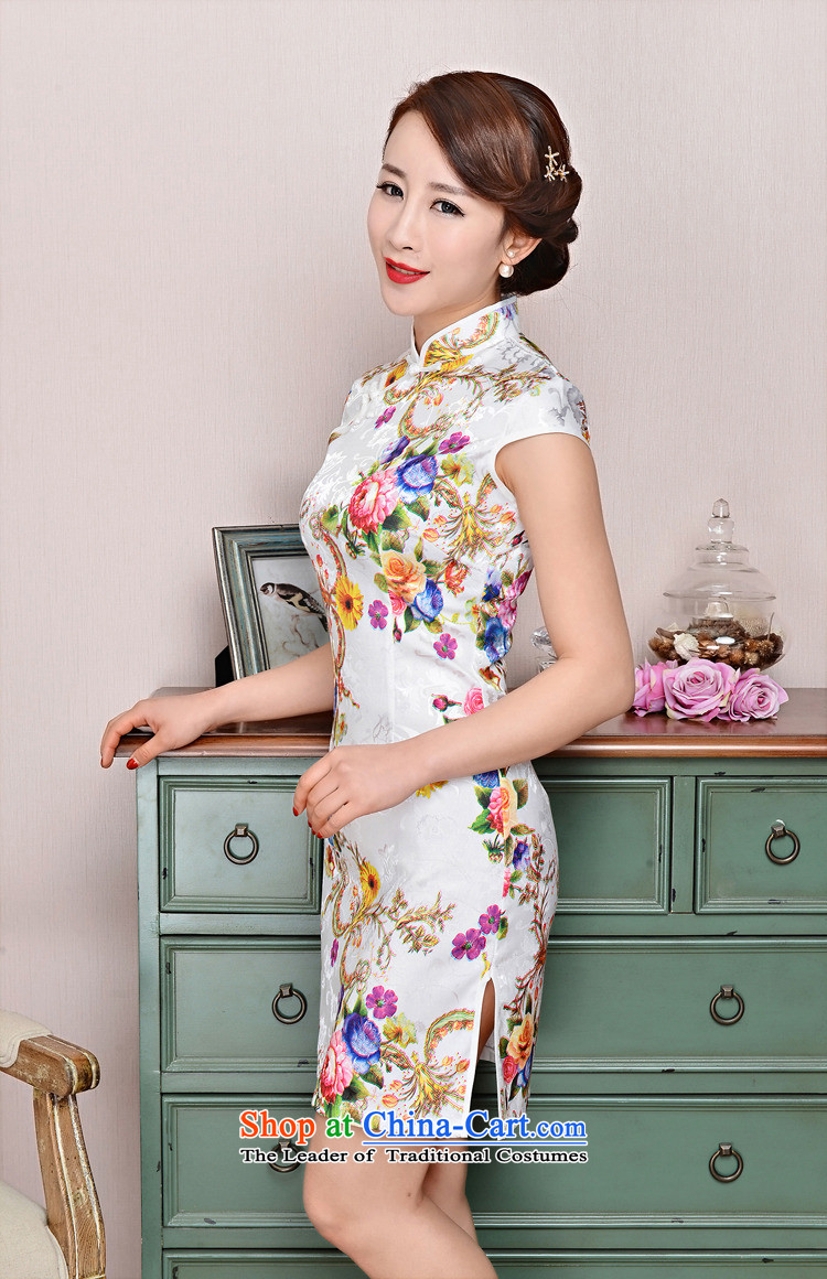 The new summer 2015 DEPTHDES Women's clothes national revival mode elegance Sau San stamp inulae animation improved short cheongsam dress black collar of Sin Hak figure M picture, prices, brand platters! The elections are supplied in the national character of distribution, so action, buy now enjoy more preferential! As soon as possible.