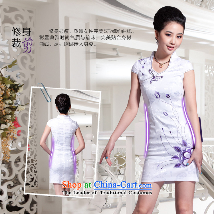 [Sau Kwun Tong] flower in the water improved embroidery cheongsam dress for summer 2015 Sleek and Sexy female G32198 White M picture, prices, brand platters! The elections are supplied in the national character of distribution, so action, buy now enjoy more preferential! As soon as possible.
