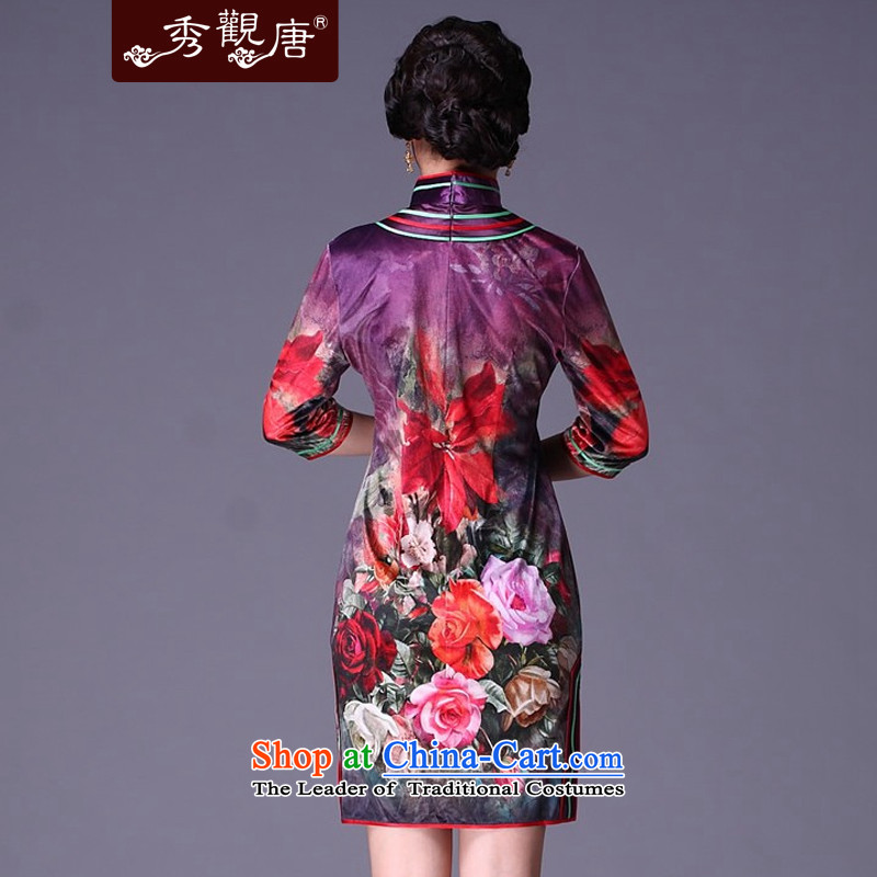Sau Kwun Tong in the mood for classical mood videos in the autumn of Qipao/cuff improved retro-cashmere cheongsam dress /G92119 picture color XXXL, Sau Kwun Tong shopping on the Internet has been pressed.