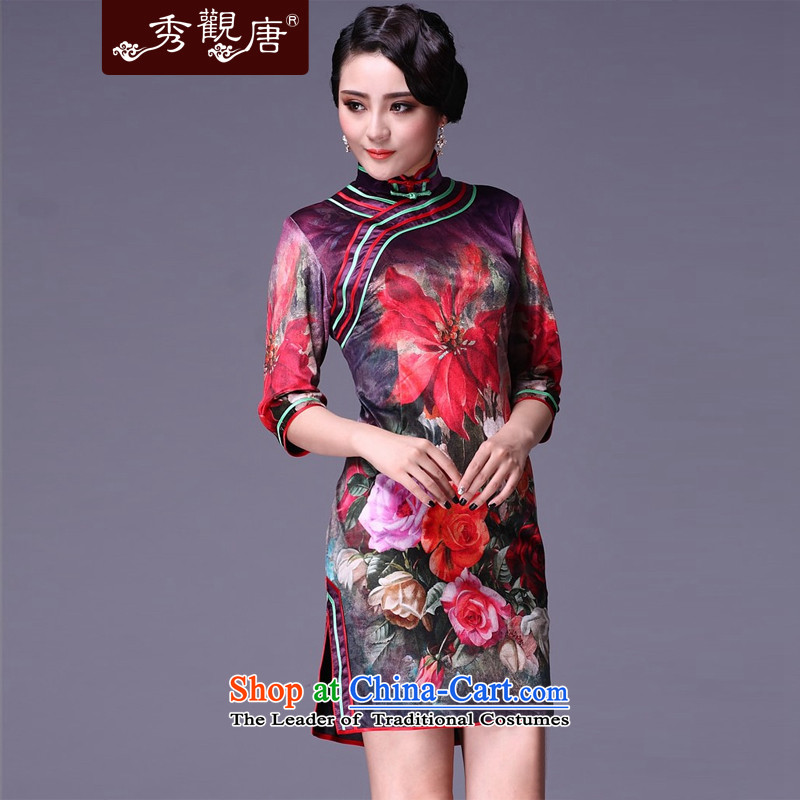 Sau Kwun Tong in the mood for classical mood videos in the autumn of Qipao/cuff improved retro-cashmere cheongsam dress /G92119 picture color XXXL, Sau Kwun Tong shopping on the Internet has been pressed.